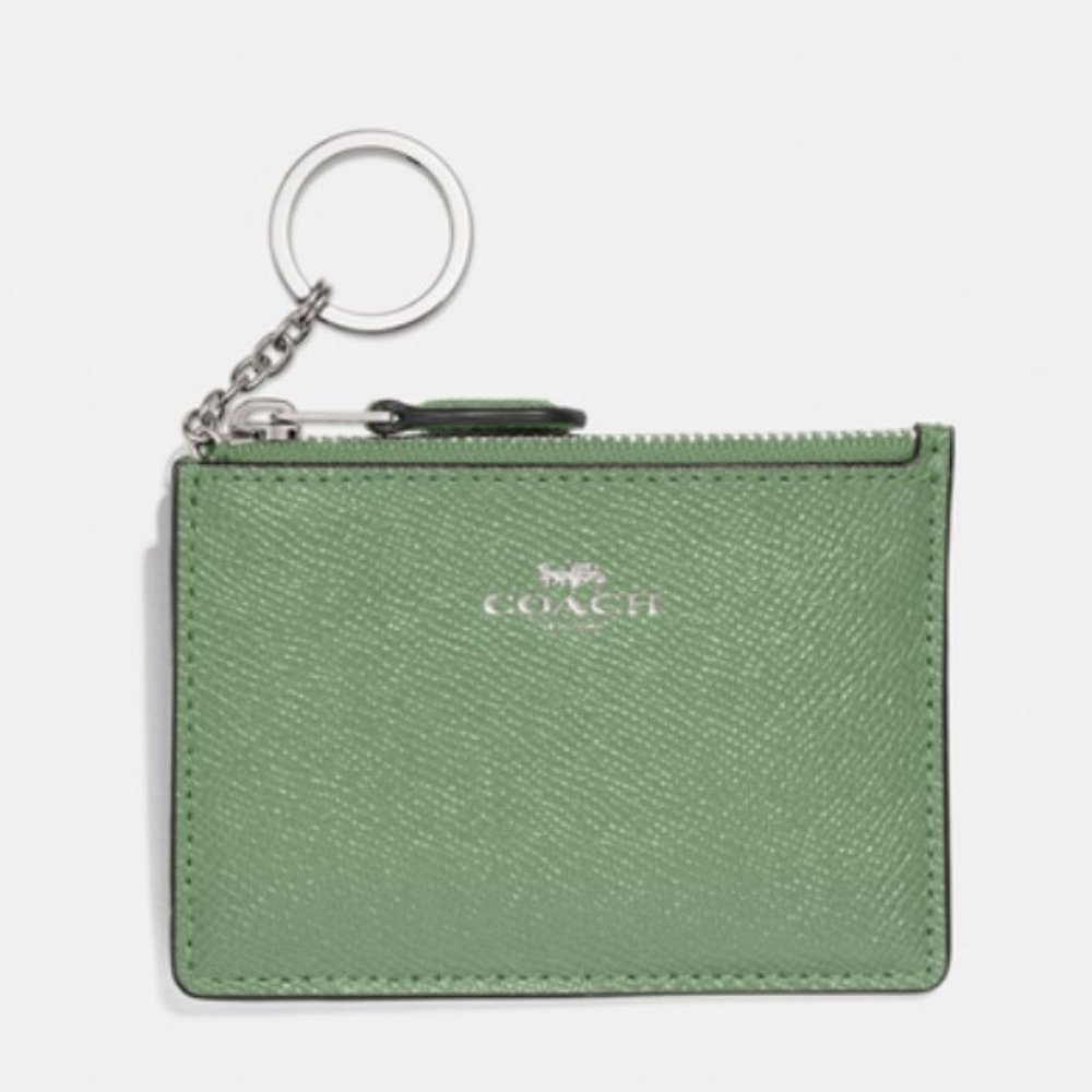 Coach Mini Skinny Id Case In Cloud/Silver